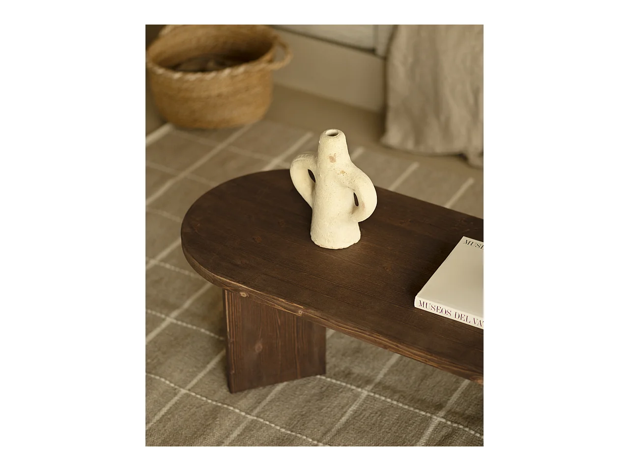 Table basse en bois de sapin marron 120x40cm - OSAKA - DECOWOOD