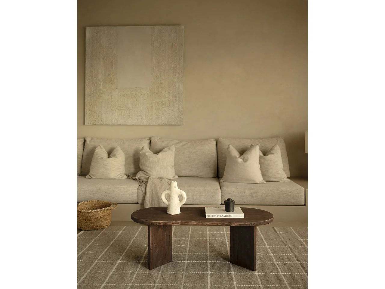 Mesa de centro de madera maciza en tono nogal de 120cm - OSAKA - DECOWOOD