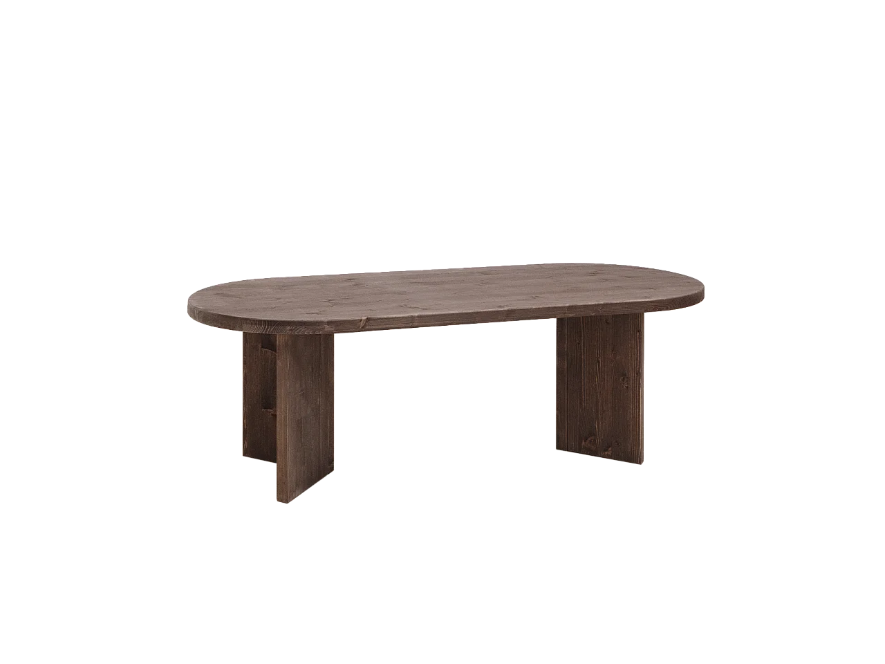 Tavolo basso rotondo in legno massello in tono noce 120x40cm - OSAKA - DECOWOOD