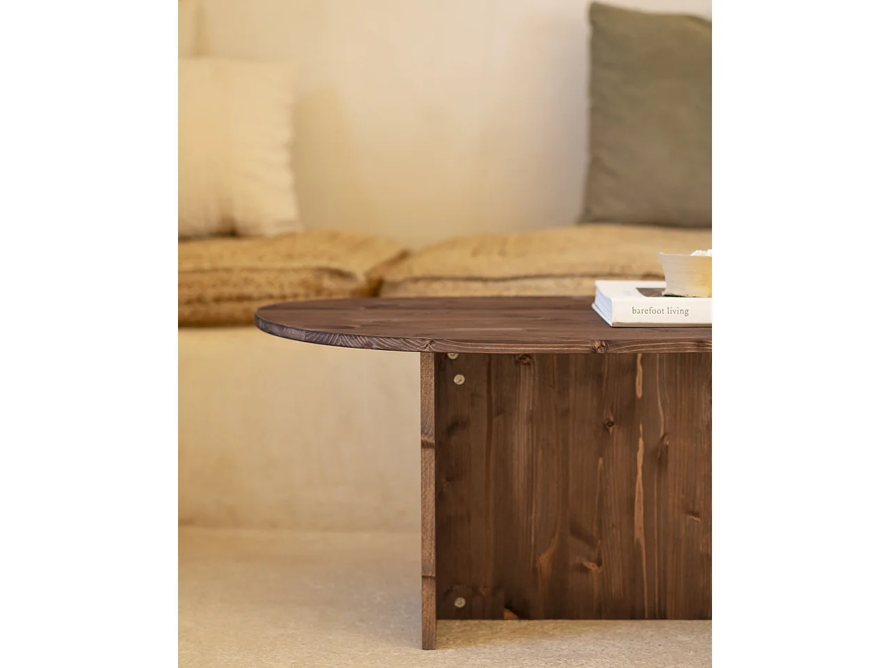 Table basse en bois de sapin marron 128,6x43,25cm - MUR - DECOWOOD