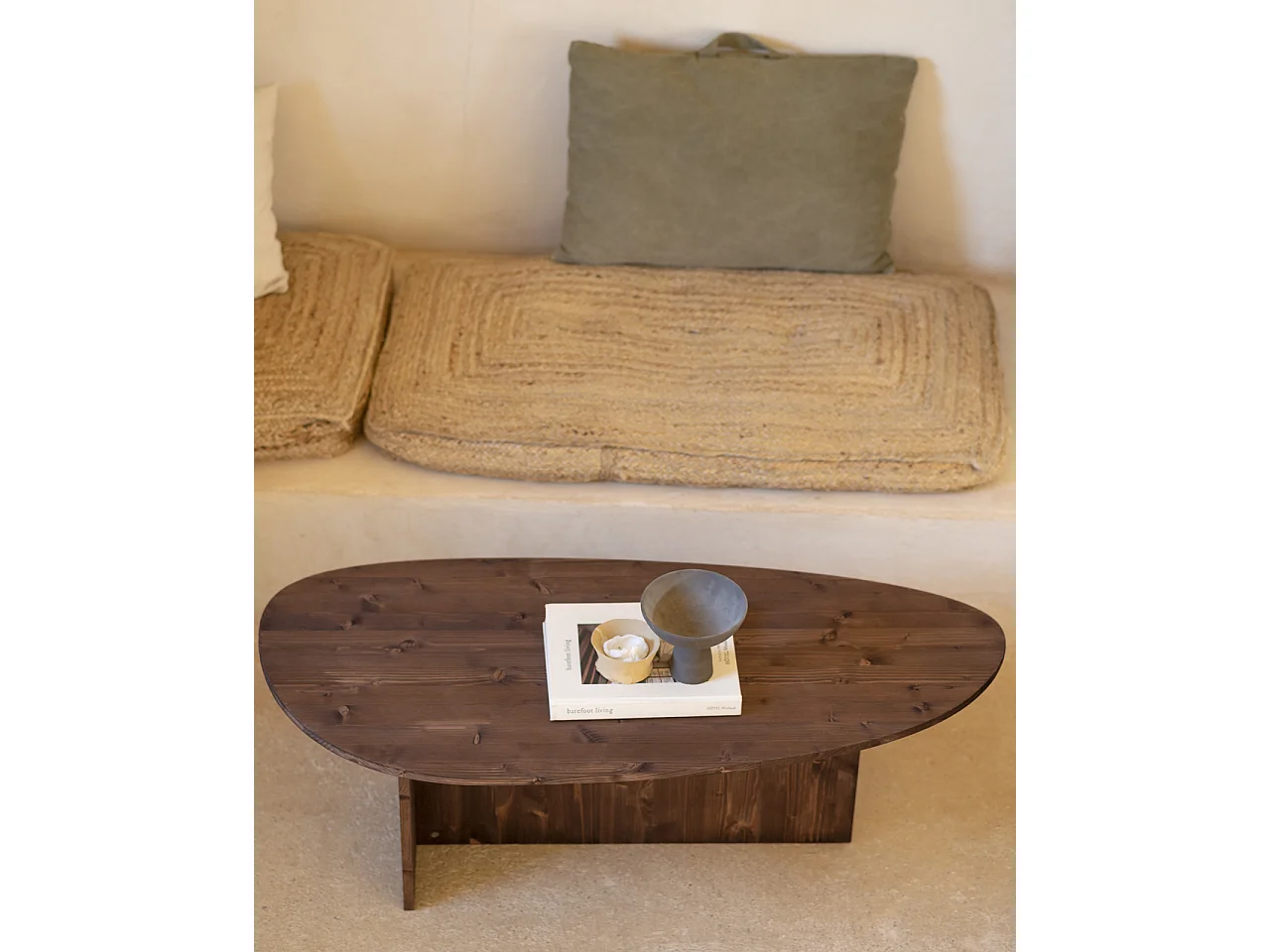 Table basse en bois de sapin marron 128,6x43,25cm - MUR - DECOWOOD