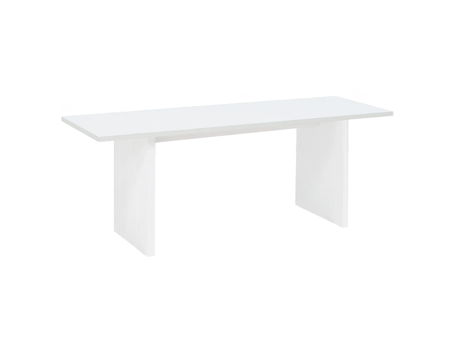 Tavolo basso rettangolare in legno massello in tono bianco 120x45cm - BALI - DECOWOOD