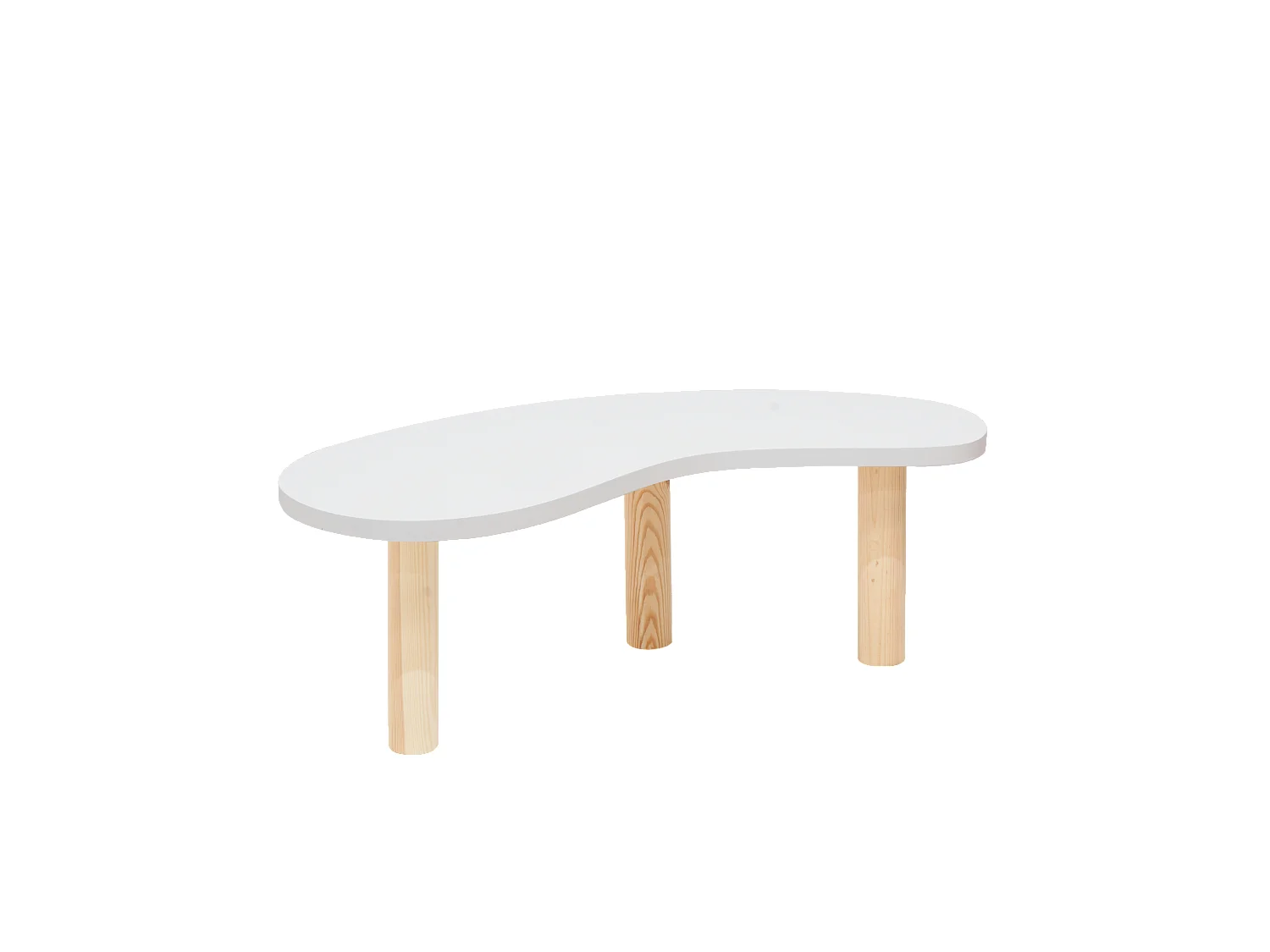 Table basse en bois blanche et naturelle 100x40cm - GINA - DECOWOOD