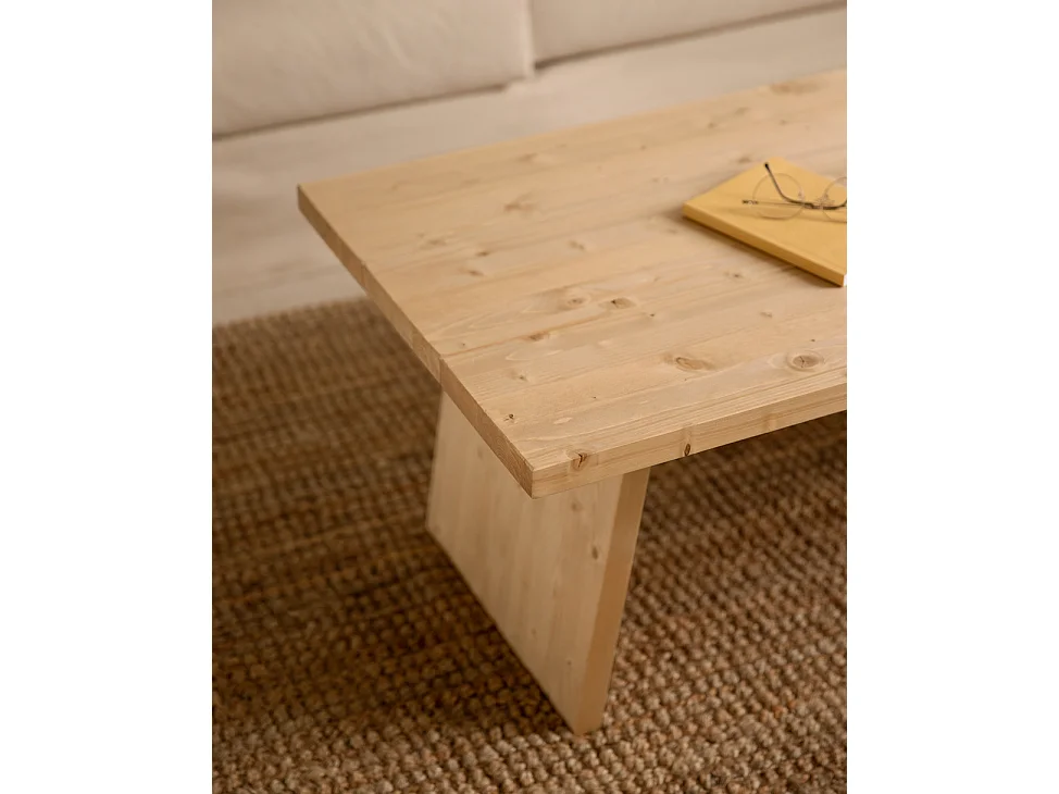 Table basse en bois de pin marron 60x45cm - FRIDA - DECOWOOD