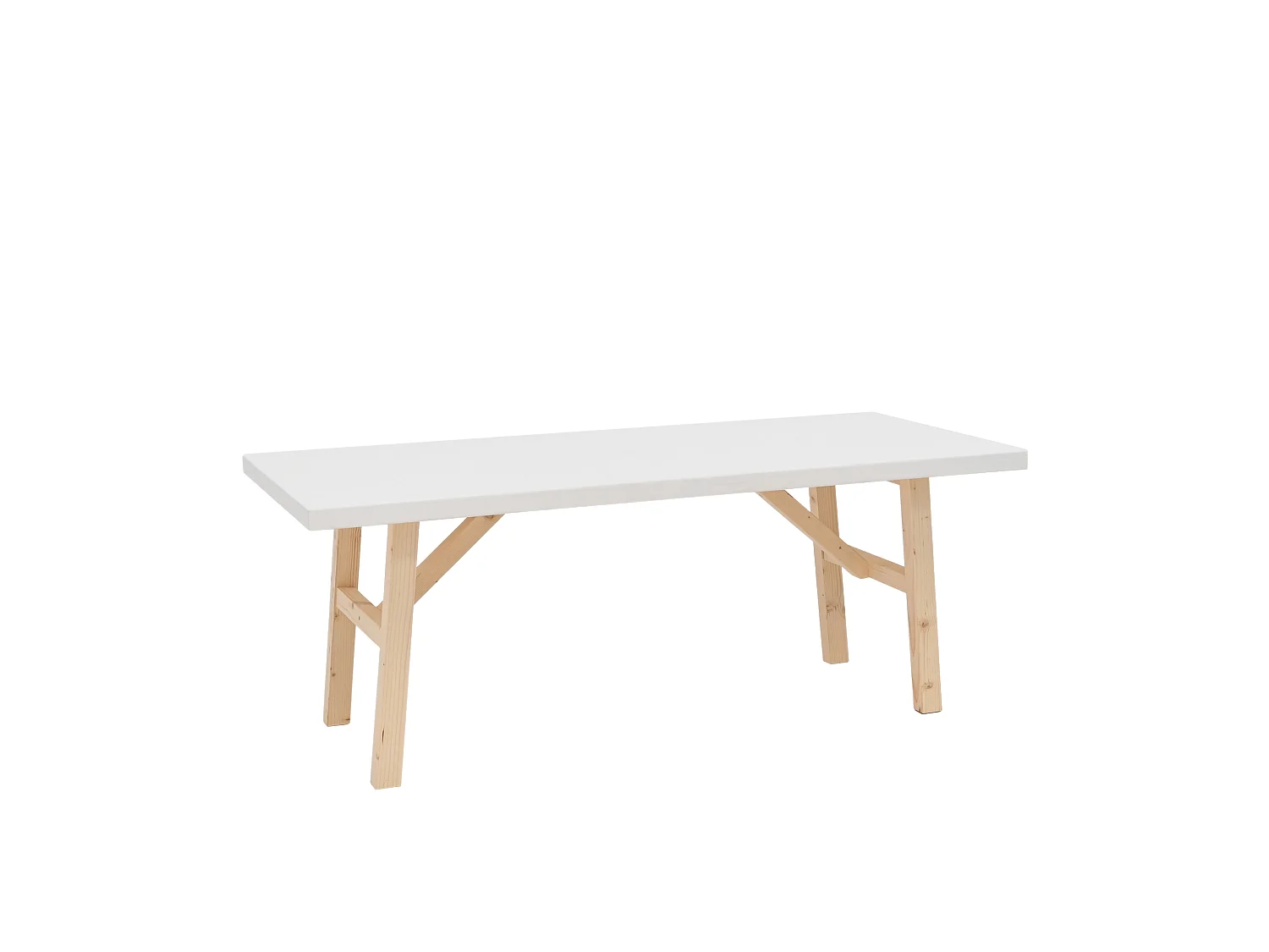 Table basse en bois de sapin blanche 120x45cm - SIEP - DECOWOOD