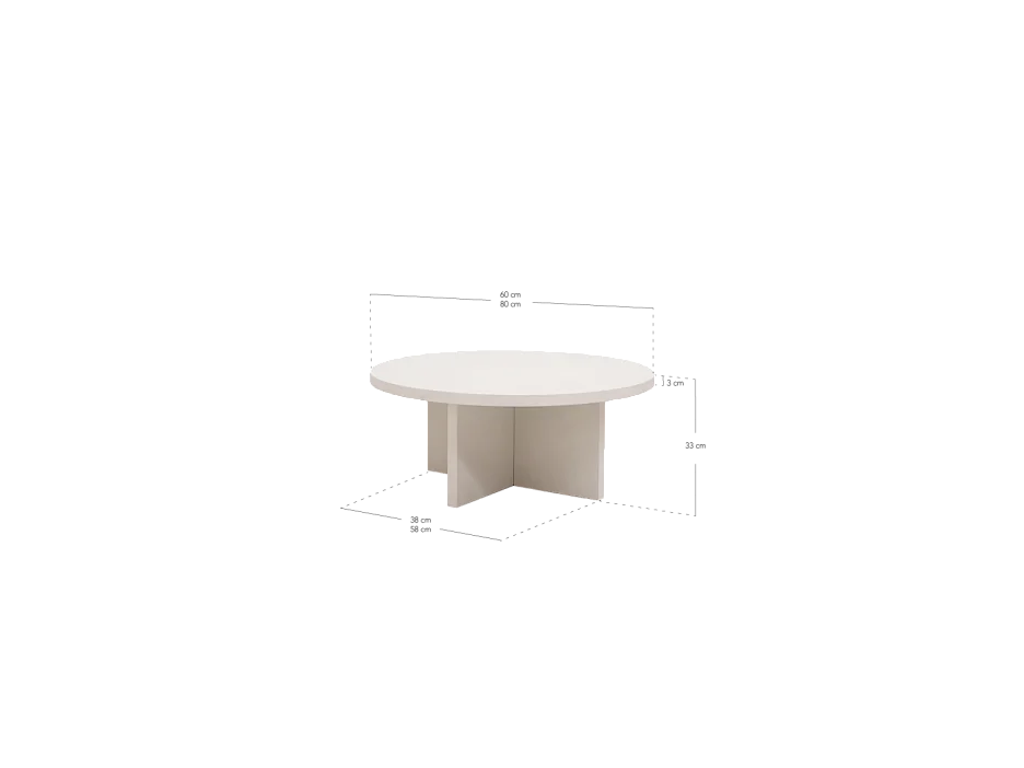 Table basse ronde en bois de sapin noire Ø60x33,2cm - TOKYO - DECOWOOD