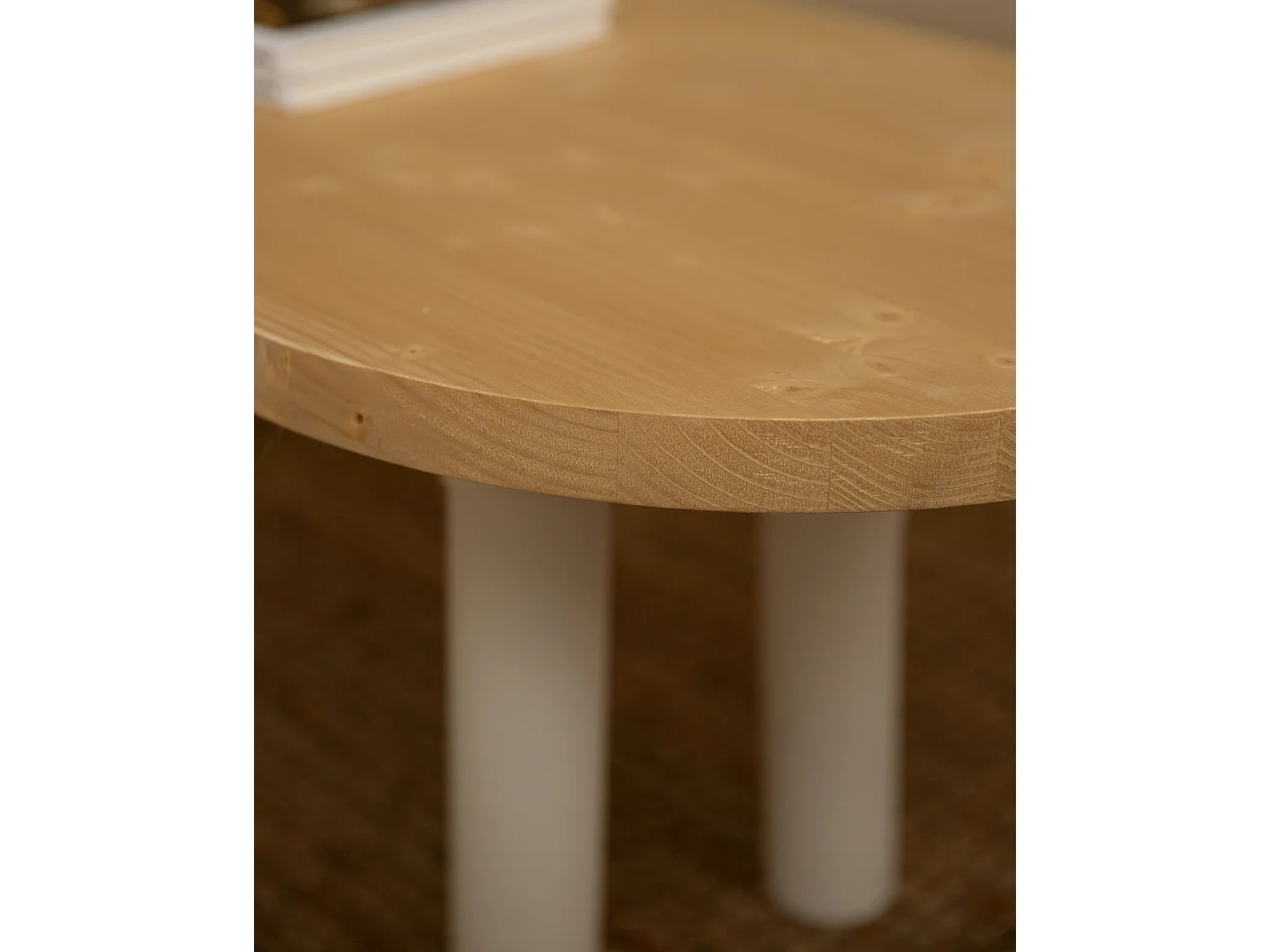 Table basse en bois blanche et marron 120x40cm - GINA - DECOWOOD