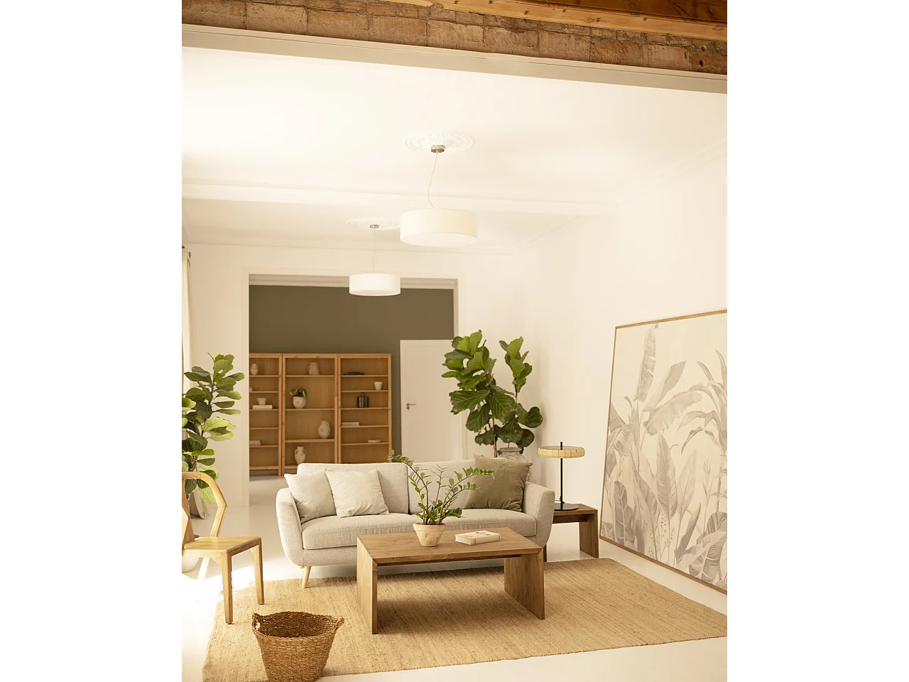 Tavolo basso rettangolare in legno massello in tono rovere scuro 109,4x45cm - TELVA - DECOWOOD