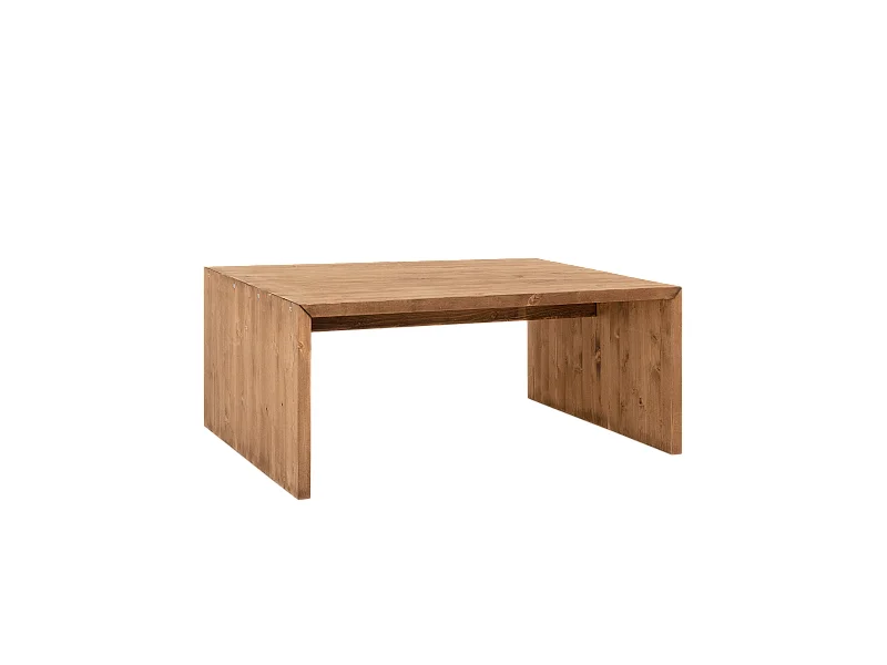 Tavolo basso rettangolare in legno massello in tono rovere scuro 109,4x45cm - TELVA - DECOWOOD