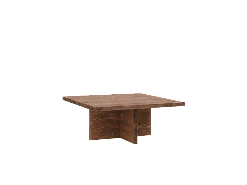 Tavolino quadrato in legno massiccio colore noce 80x33,22cm - TENA - DECOWOOD