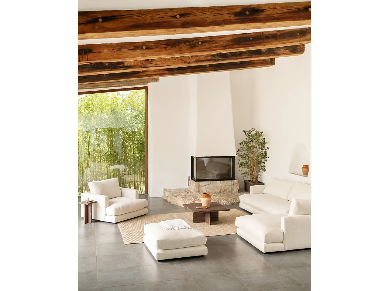 Table basse carrée en bois massif ton marron de 80x33,22cm - TENA - DECOWOOD