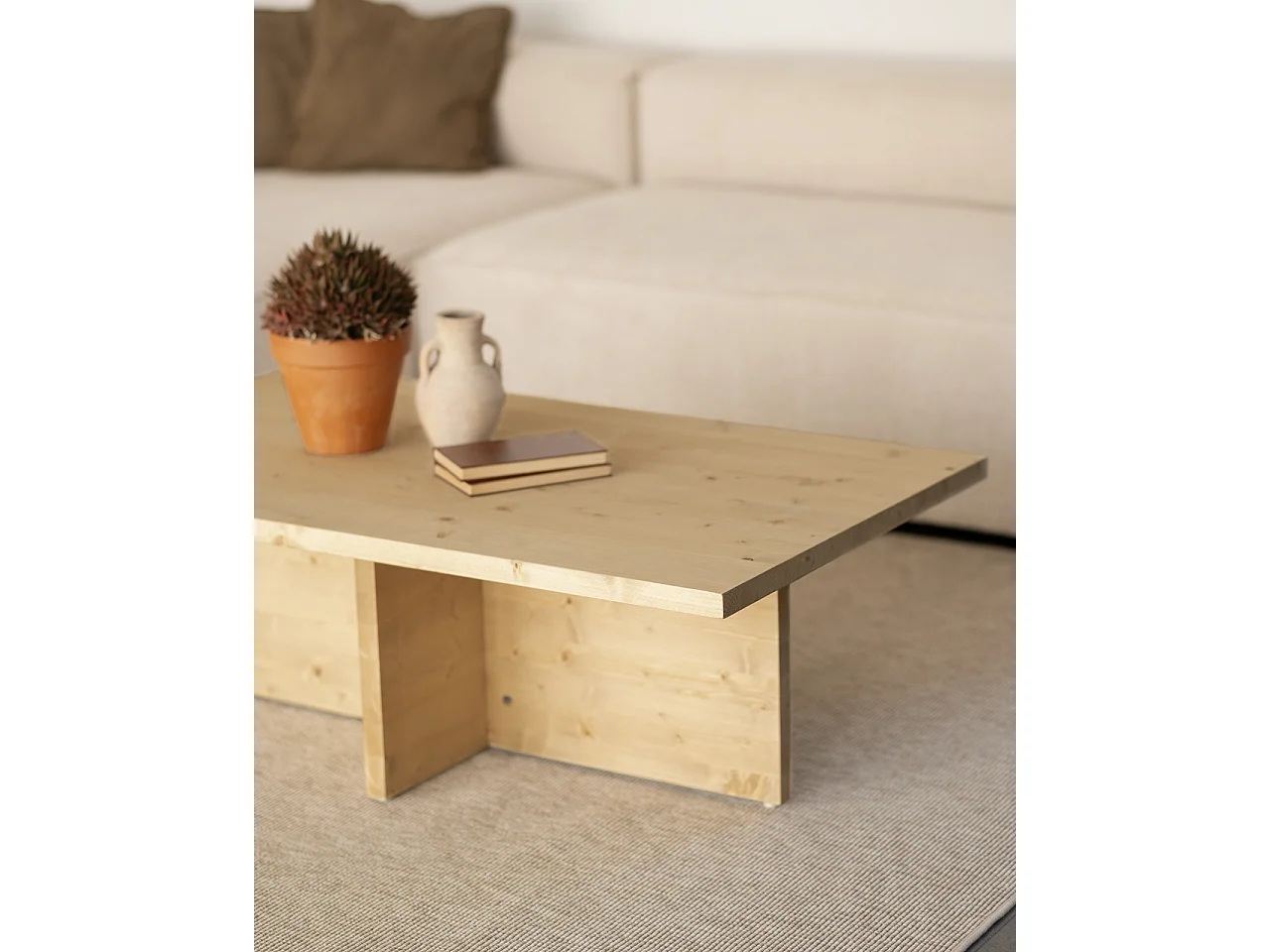 Tavolino in legno massiccio colore marrone chiaro 120x40cm - TENA - DECOWOOD