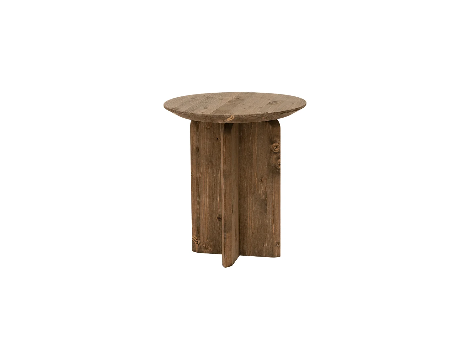 Tavolino ausiliario in legno massello in tono rovere scuro 45x50cm - BLOOM - DECOWOOD