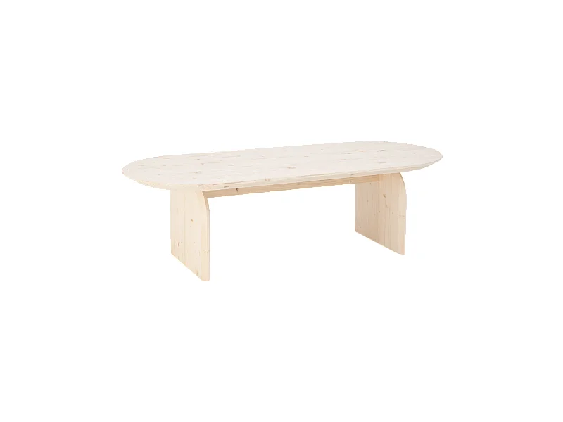Table basse ovale en bois de sapin naturel 120x35cm - BLOOM - DECOWOOD