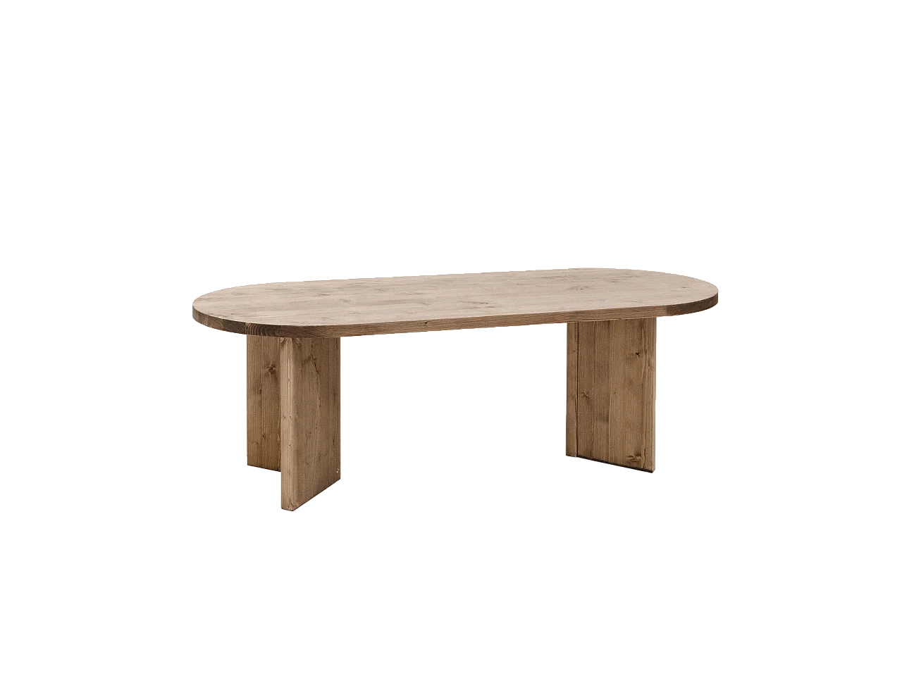 Tavolo basso rotondo in legno massello in tono rovere scuro 120x40cm - OSAKA - DECOWOOD