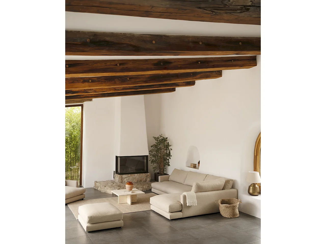 Tavolino quadrato in legno massiccio colore naturale 80x33,22cm - TENA - DECOWOOD