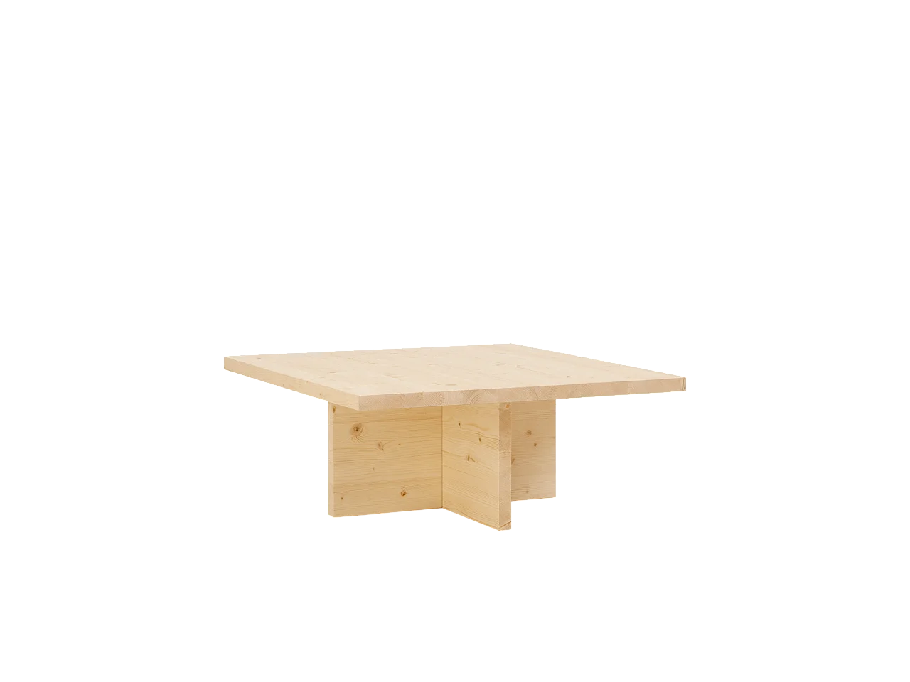 Mesa de centro cuadrada de madera maciza en tono natural de 80x33,22cm - TENA - DECOWOOD