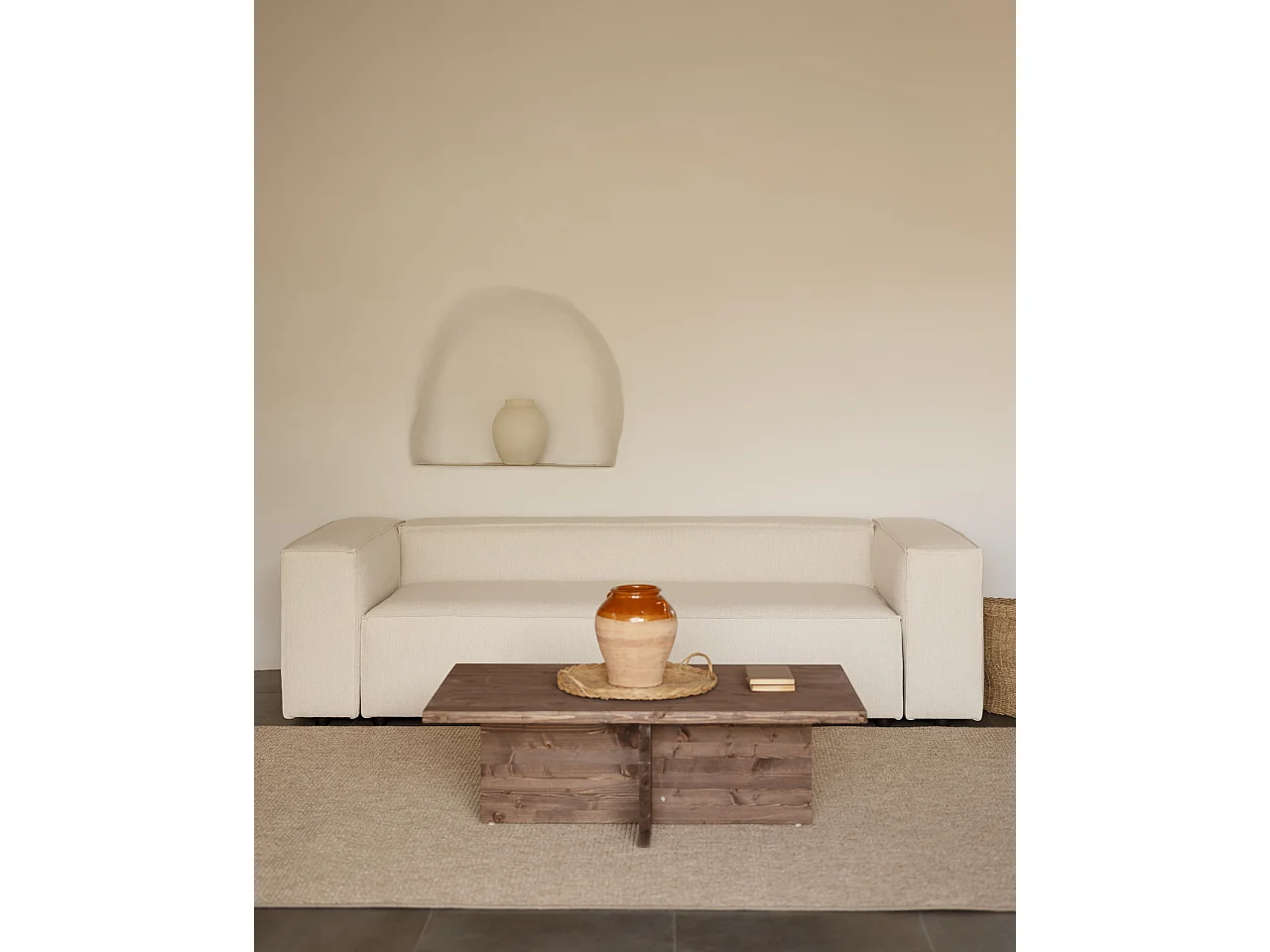 Tavolino in legno massiccio colore noce 120x40cm - TENA - DECOWOOD