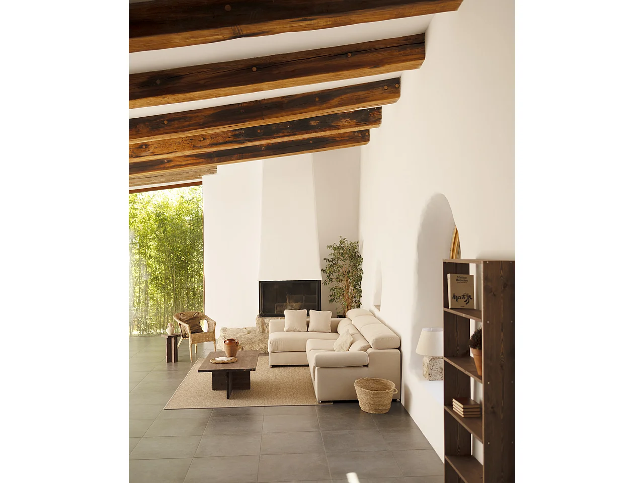 Tavolino in legno massiccio colore noce 120x40cm - TENA - DECOWOOD