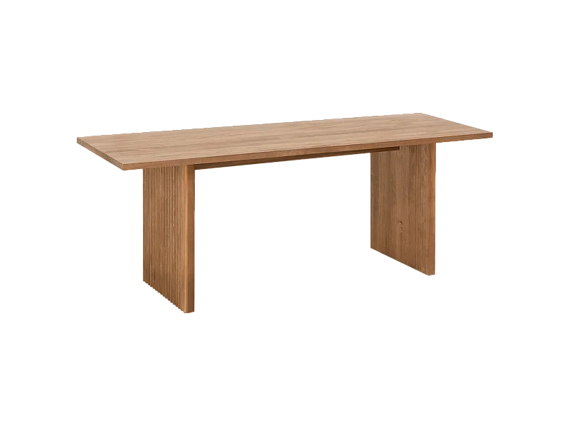 Tavolo basso rettangolare in legno massello in tono rovere scuro 120x45cm - BALI - DECOWOOD