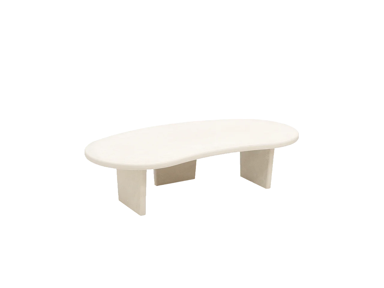 BIMBA - Tavolo basso in microcemento in tono bianco rotto 120x30cm - BIMBA - DECOWOOD