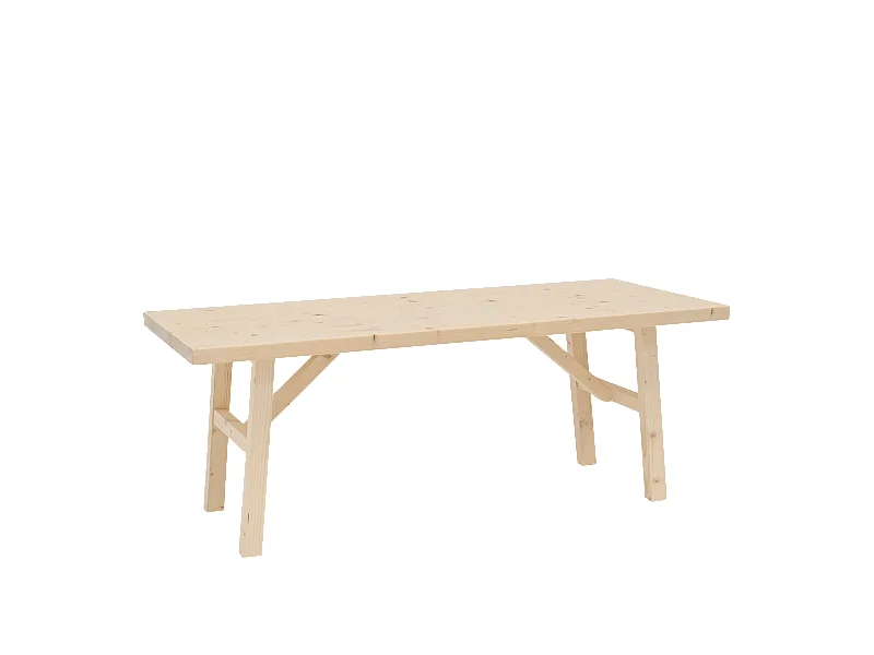 Mesa de centro rectangular de madera de abeto Decowood en color natural de 120x50cm - SIEP - DECOWOOD