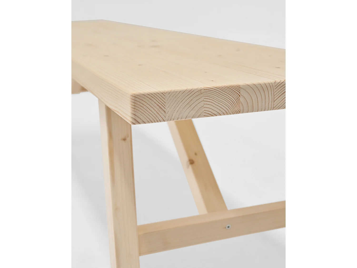 Tavolo basso rettangolare in legno massello in tono naturale 120x45cm - SIEP - DECOWOOD