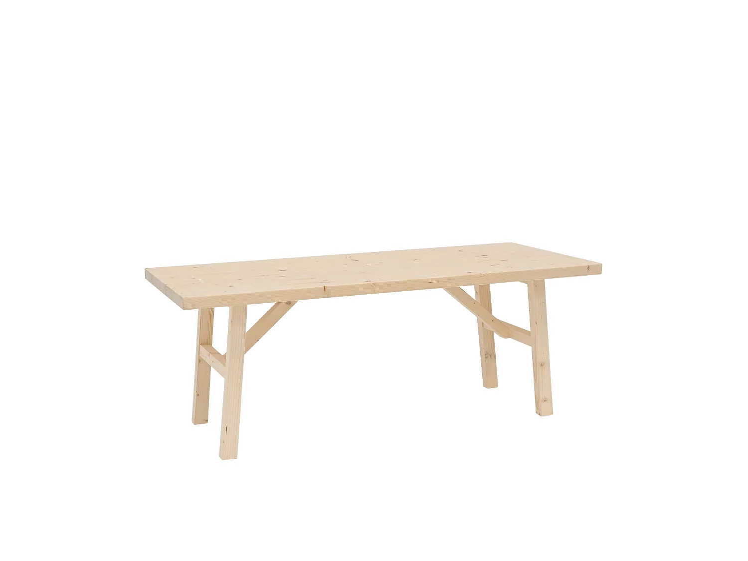 Table basse en bois de sapin naturelle 120x45cm - SIEP - DECOWOOD