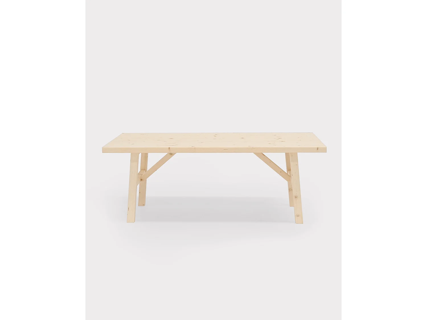 Mesa de centro rectangular de madera de abeto Decowood en color natural de 120x50cm - SIEP - DECOWOOD