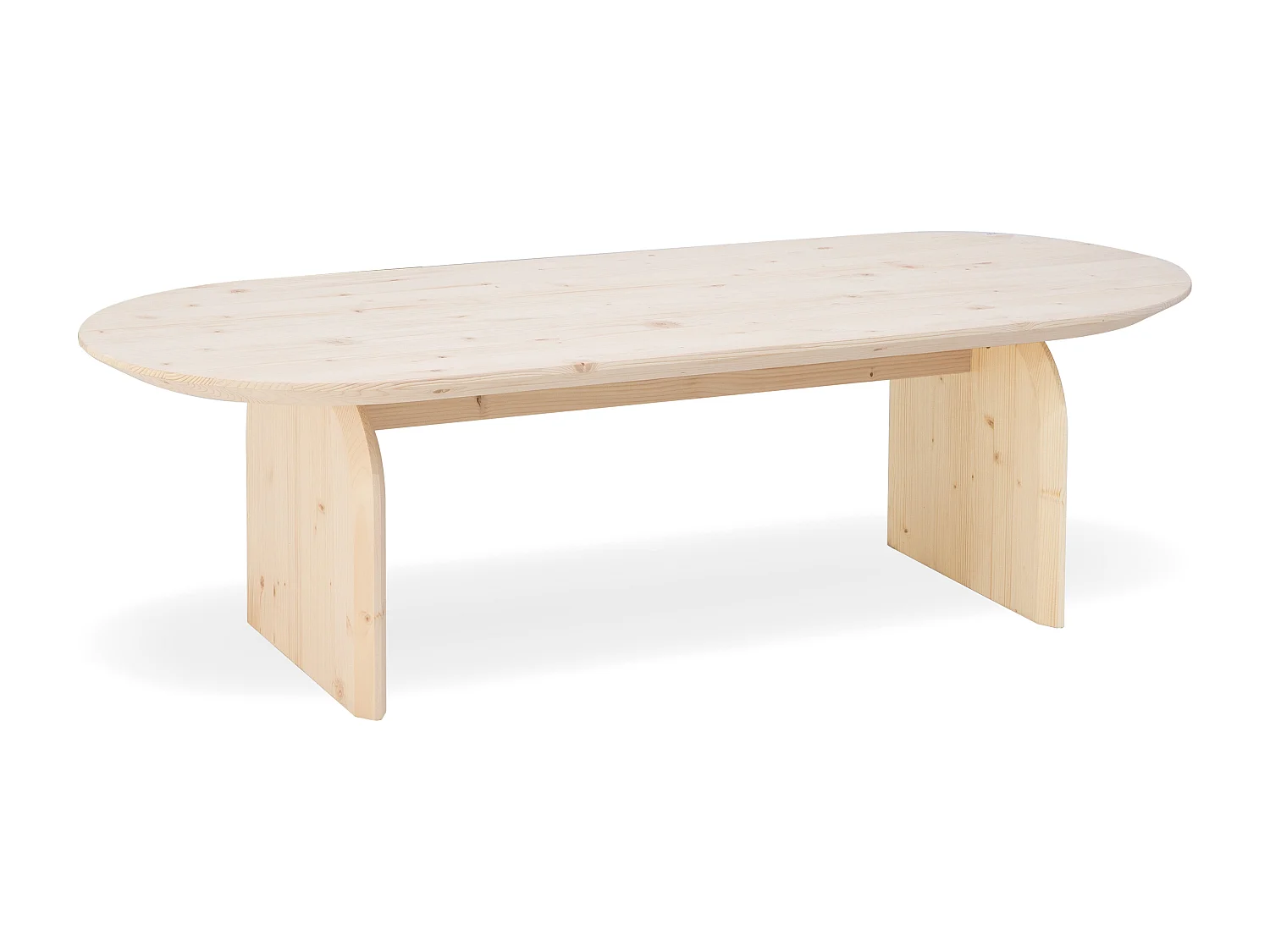 Mesa de centro ovalada de madera de abeto Decowood en color natural de 100x35cm - BLOOM - DECOWOOD