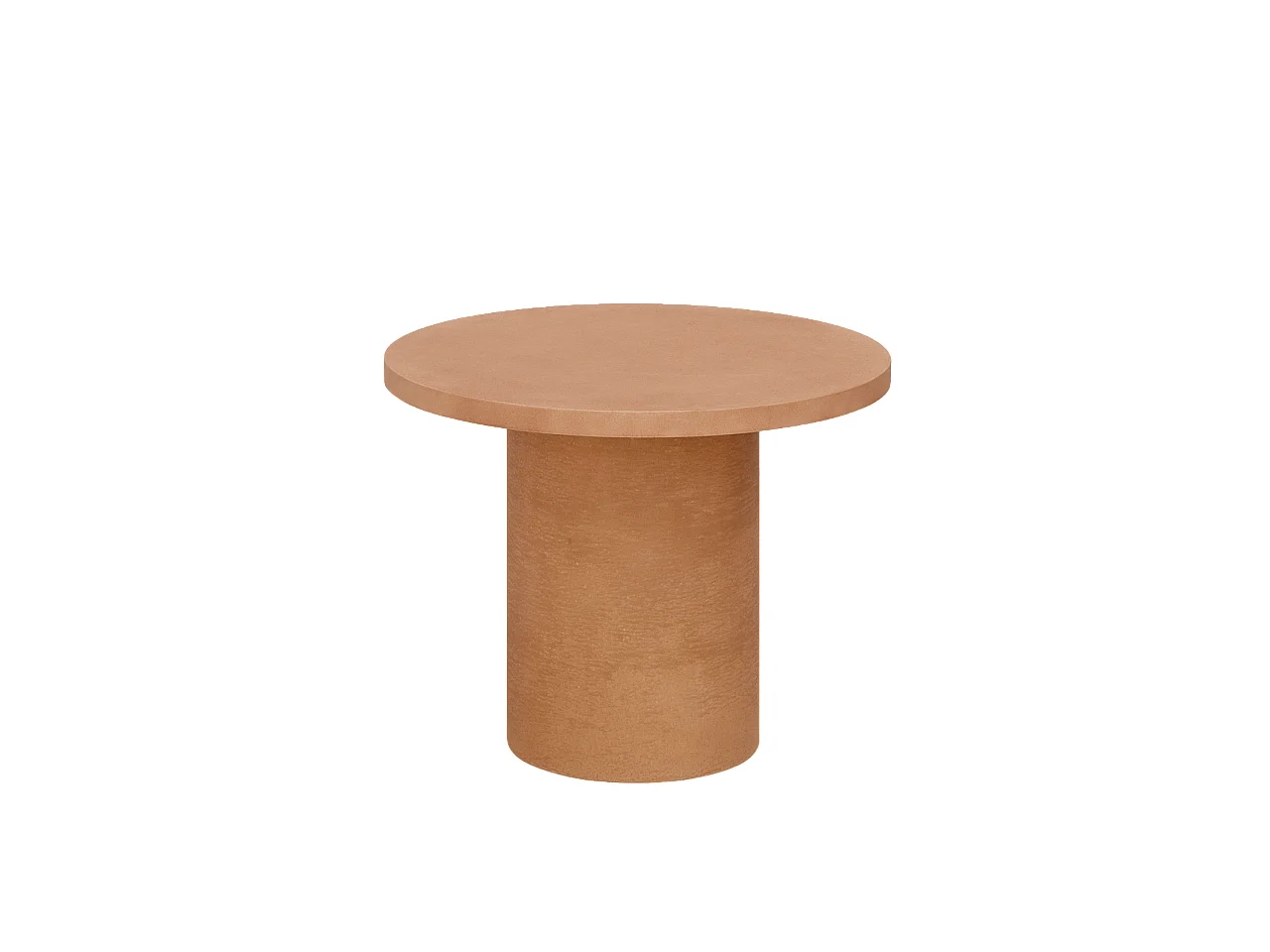 Mesa de centro redonda de microcemento en tono terracota DECOWOOD de Ø60x45cm - LUCÍA - DECOWOOD