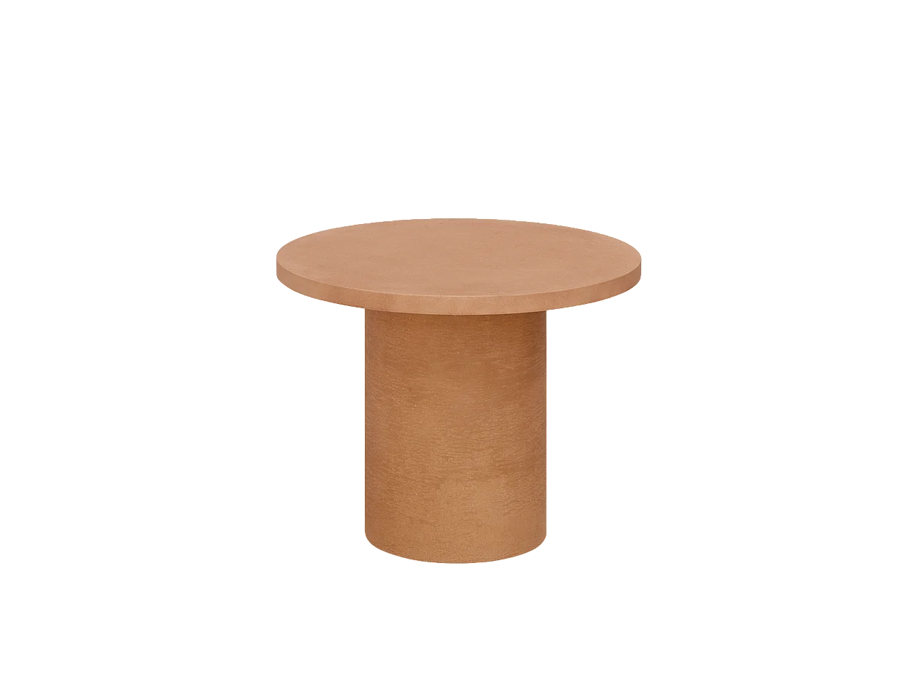 Tavolino rotondo in microcemento colore terracotta 60x48cm