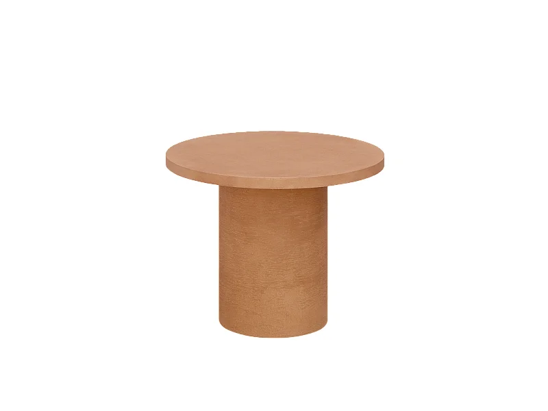 Tavolino rotondo in microcemento colore terracotta 60x48cm