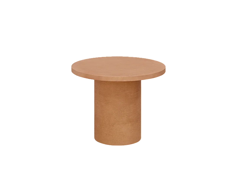 Tavolino rotondo in microcemento colore terracotta 60x48cm