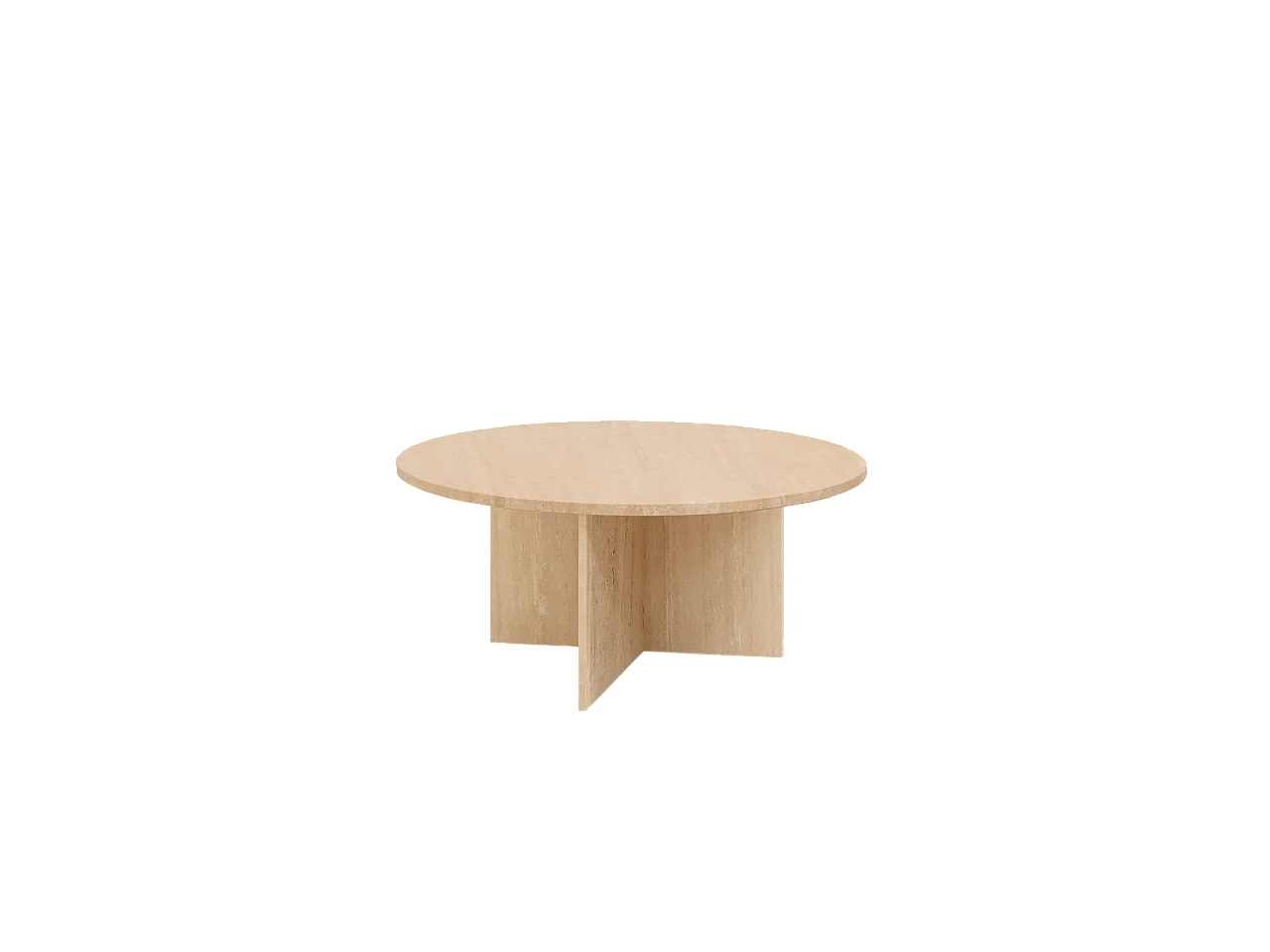 Mesa de centro redonda de mármol travertino DECOWOOD de Ø60x40cm - TOSCANA - DECOWOOD