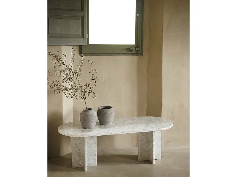 Mesa de centro de mármol DECOWOOD de 120x50cm - TOSCANA - DECOWOOD