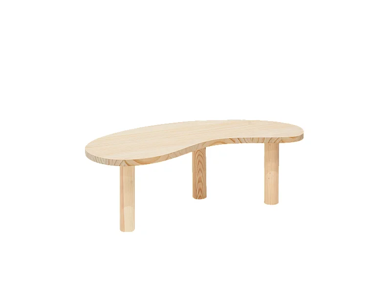 Table basse en bois naturel 100x40cm - GINA - DECOWOOD