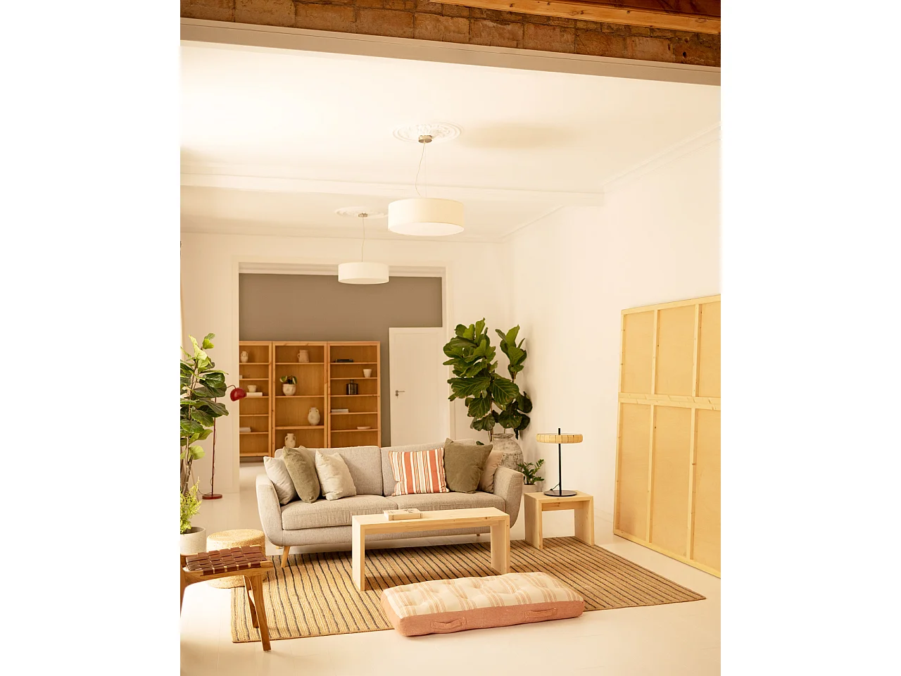 Tavolo basso rettangolare in legno massello in tono naturale 109,4x45cm - TELVA - DECOWOOD