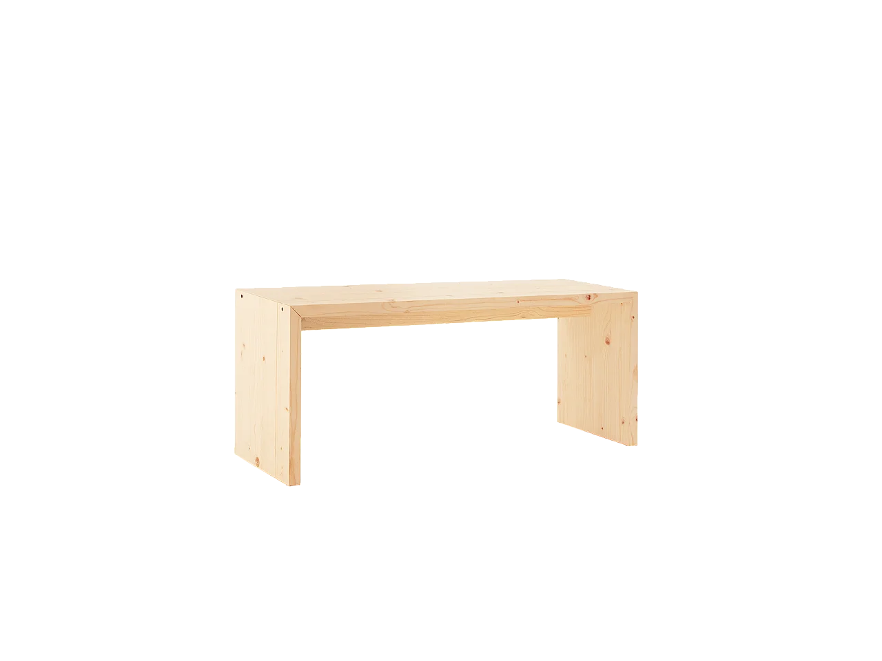 Mesa de centro rectangular de madera de abeto Decowood en color natural de 109,4x59x35cm - TELVA - DECOWOOD