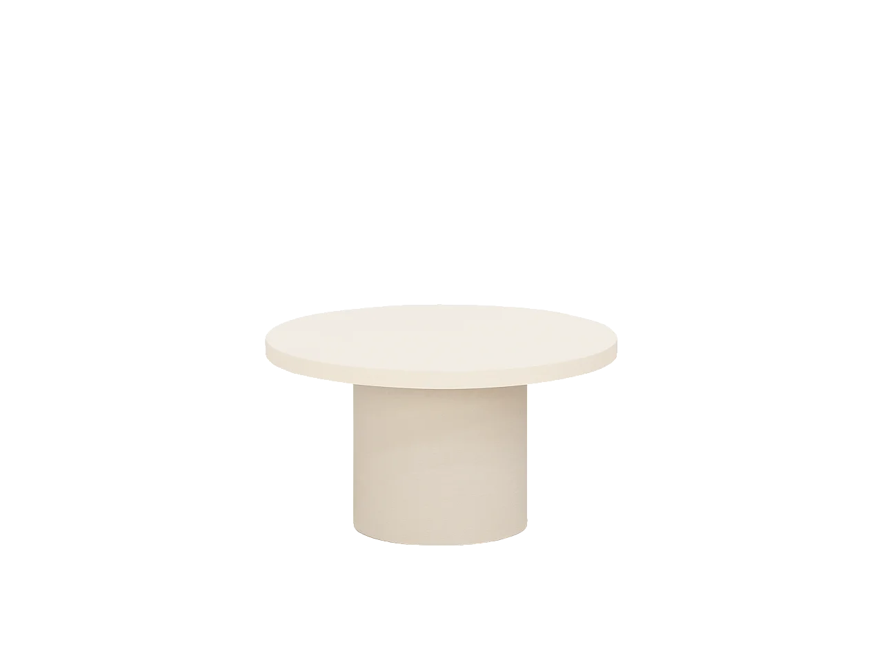 Tavolino rotondo in microcemento colore bianco rottura di 60x33cm