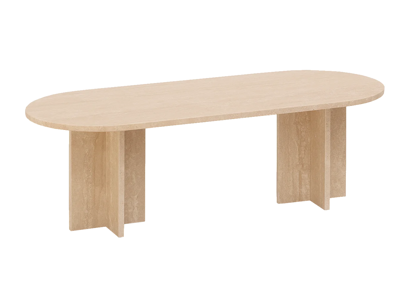 Tavolo ovale in marmo travertino 120x50cm