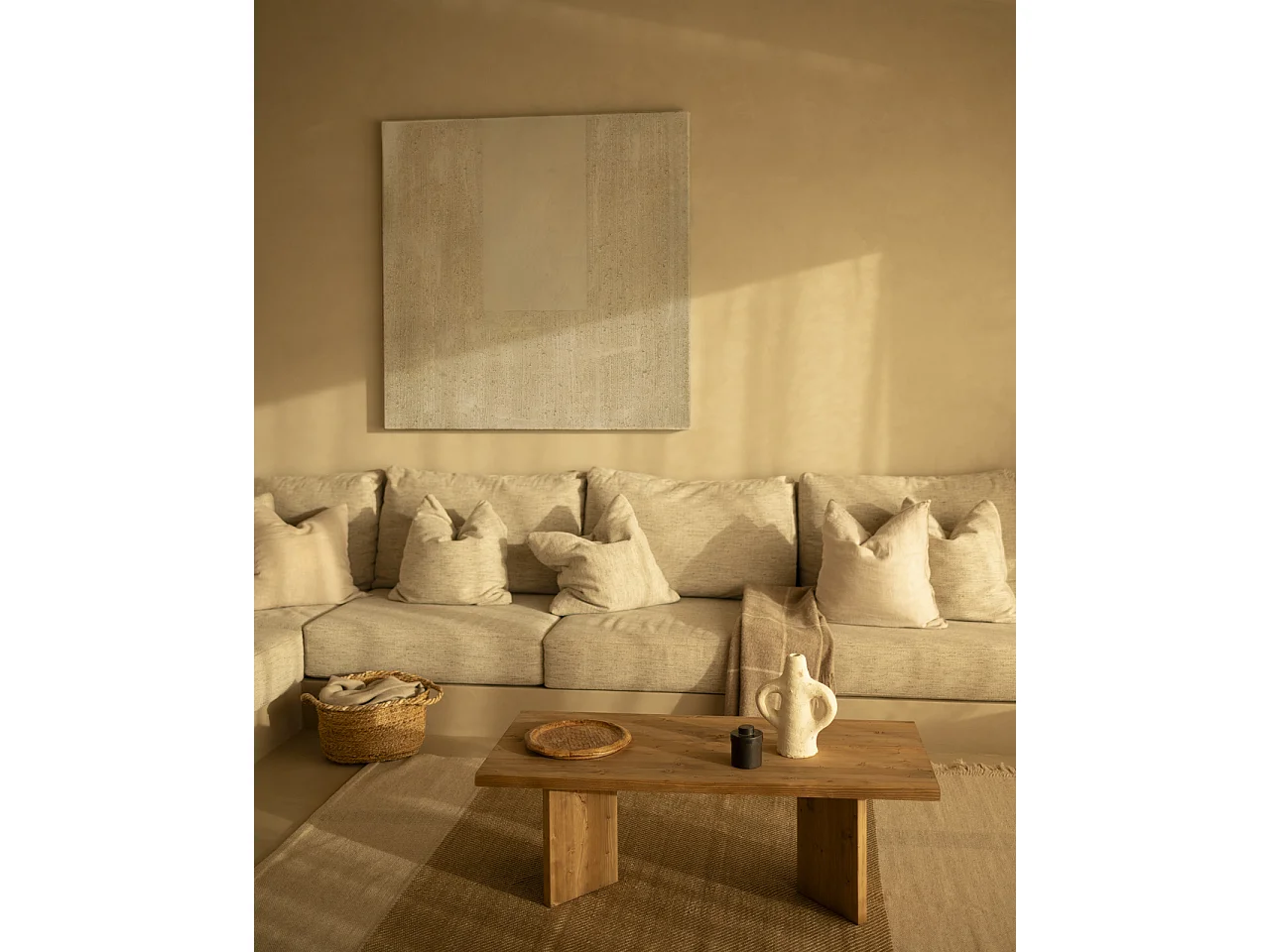 Mesa de centro de madera maciza en tono roble oscuro de 120x50cm - KYOTO - DECOWOOD