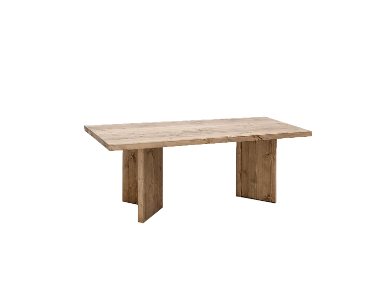 Table basse en bois de sapin en vieilli 120x50cm - KYOTO - DECOWOOD