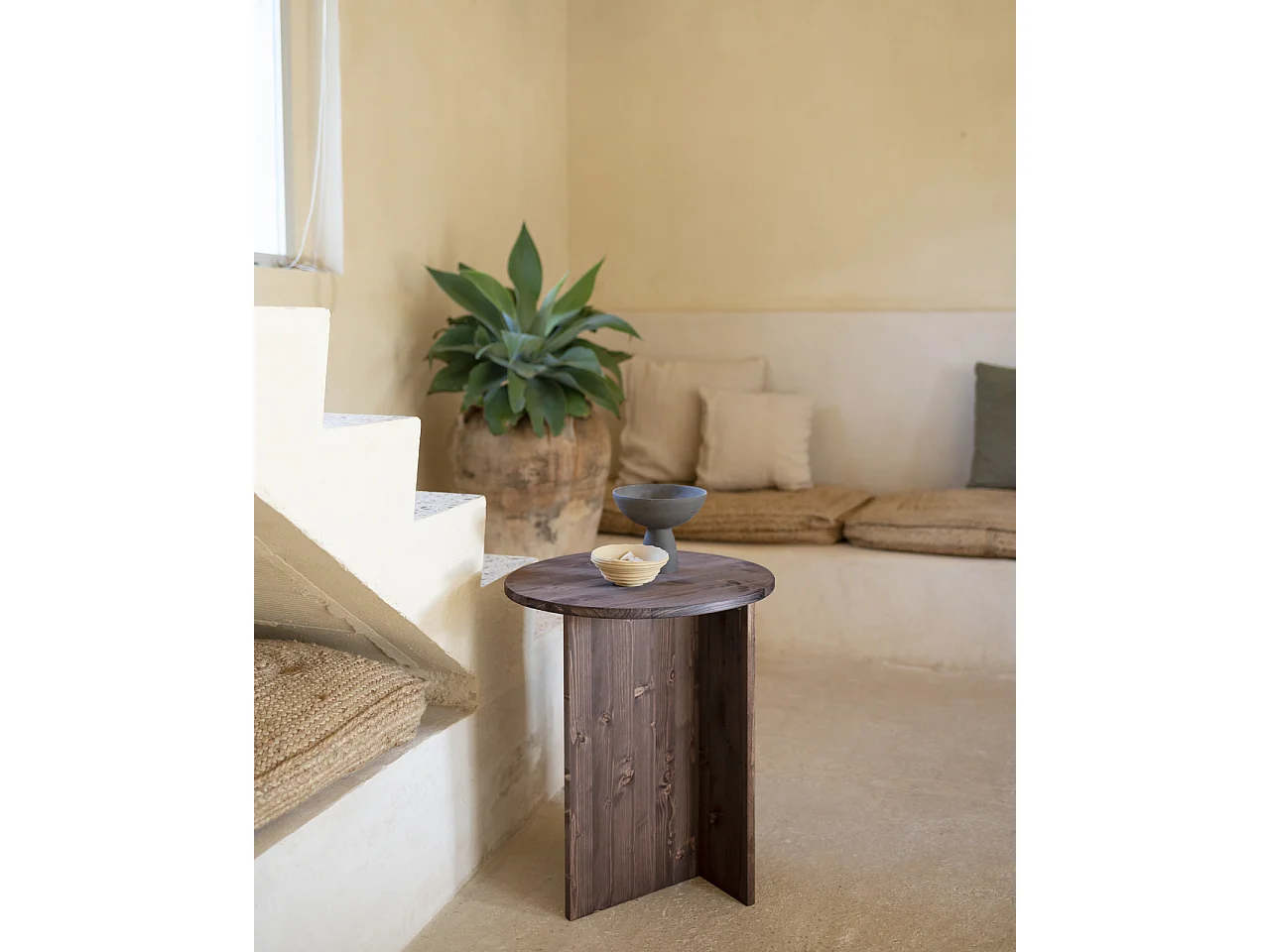 Table basse en bois de sapin marron 49,7x60cm - MUR - DECOWOOD