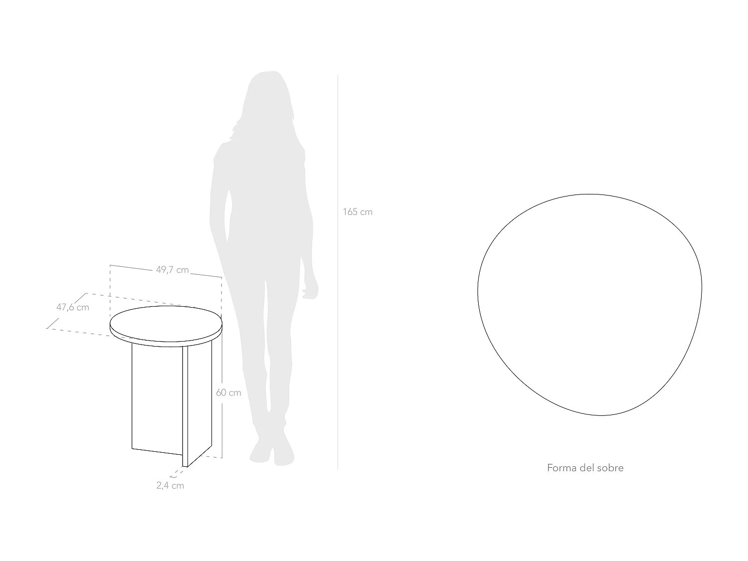 Table basse en bois de sapin marron 49,7x60cm - MUR - DECOWOOD