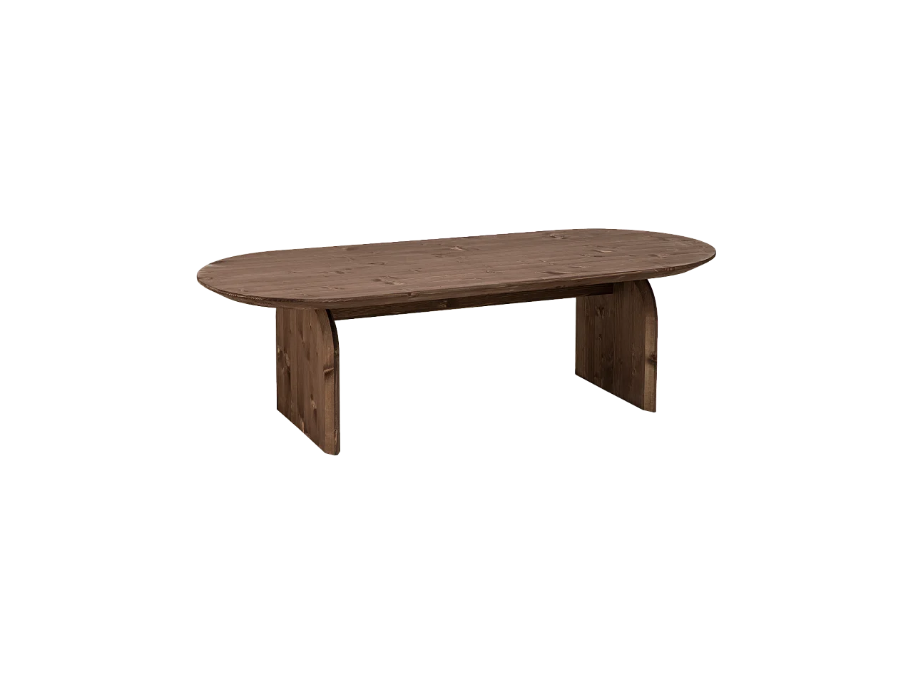 Tavolino basso ovale in legno massello in tono noce 100x35cm - BLOOM - DECOWOOD