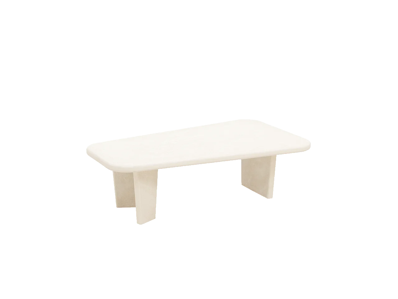 Mesa de centro de microcemento Decowood con tres patas en color blanco roto de 100cm - BIMBA - DECOWOOD