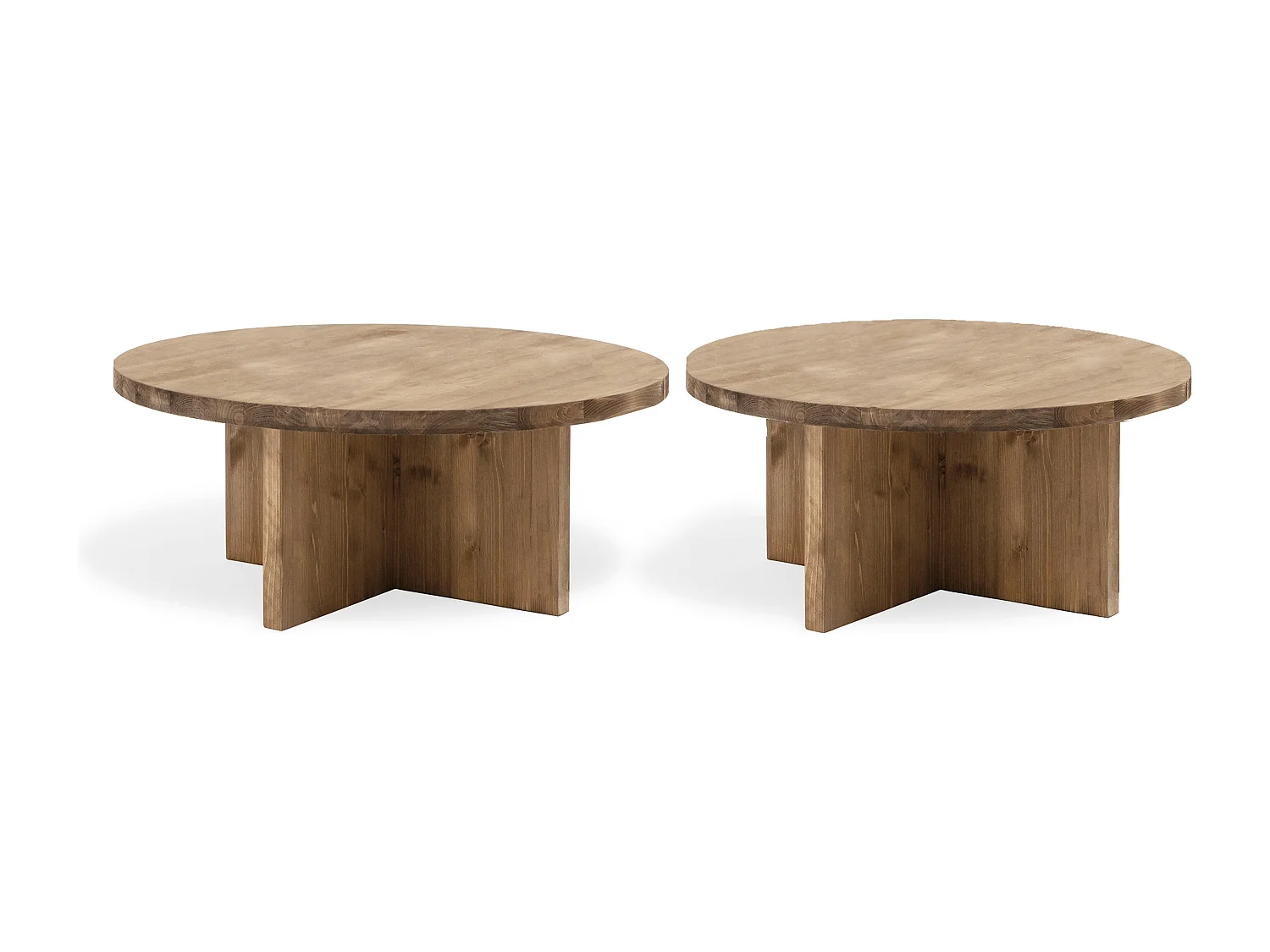 Ensemble 2 tables en bois de sapin vieilli 80x30cm - TOKYO - DECOWOOD