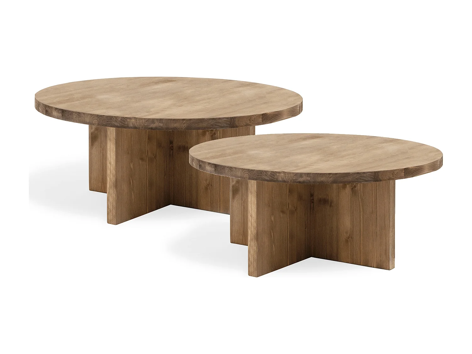 Ensemble 2 tables en bois de sapin vieilli 80x30cm - TOKYO - DECOWOOD