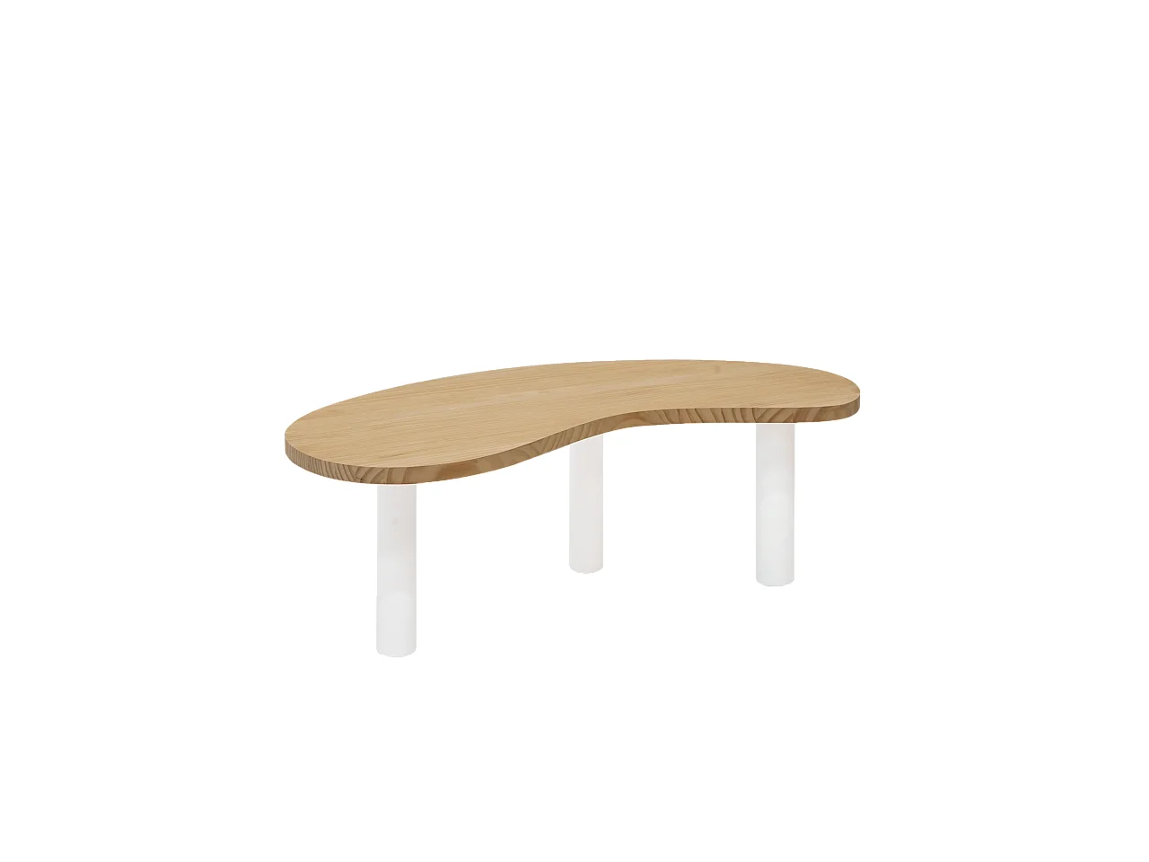 Table basse en bois blanche et marron 118,5x40cm - GINA - DECOWOOD